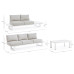 BT NICOLE WHITE CORNER SOFA SET W-CUSH