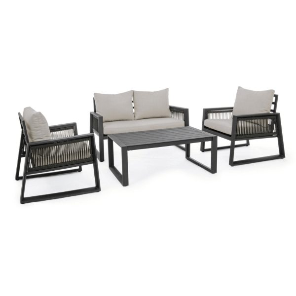 BT CAPONE CHARCOAL Szürke modern Kültéri lounge szett ...