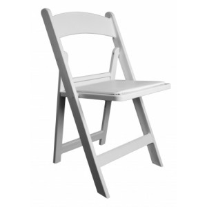 Összecsukható fehér műanyag szék